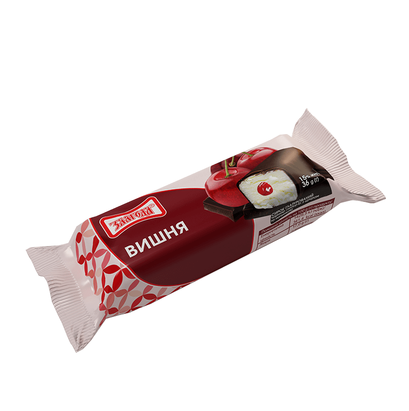 Глазурований сирок з вишнею 15% 36гр Злагода